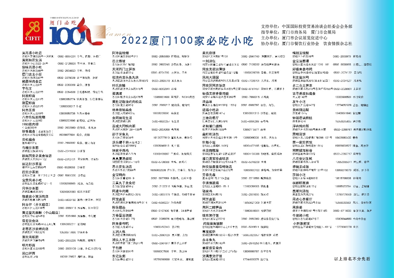 2022《廈門必吃100家餐廳》上線！重新定義廈門特色美食